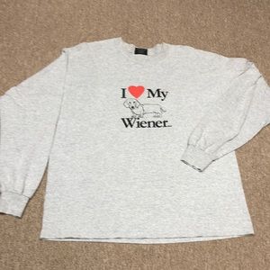 Long Sleeve Gray Funny Dachshund T-shirt. Men’s XL
